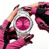 Fashion Rose Red Quartz Watches Women Luxury Waterproof Stainless Steel Strap Simple Dial Ladies Wristwatch for Dressing Reloj