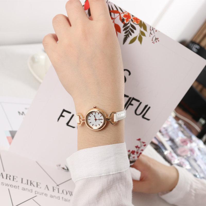1PC Reloj Popular para Mujer Simple Correa de Cuero PU para Chica Reloj de Pulsera de Cuarzo de Moda para Mujer Relojes de Esfera Mini Fina Relojes de Pulsera de Cuarzo