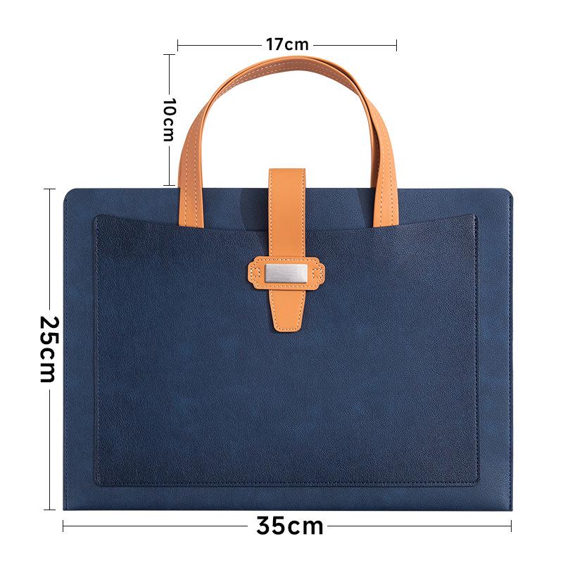 Large Capacity A4 Leather File Bag - Multifunctional Business Office Folder