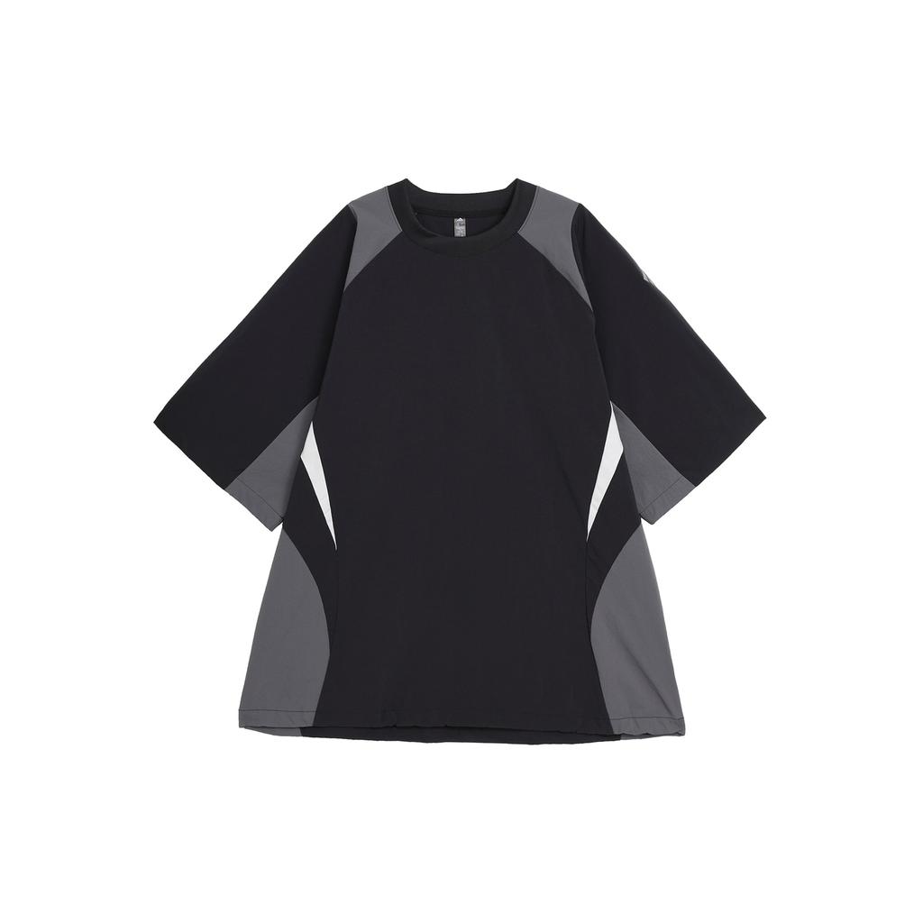 Adidas Fustl Woven Color Block Design Sports Casual Fashion Versatile Short Sleeve T-Shirt Men Tops Black JI8729