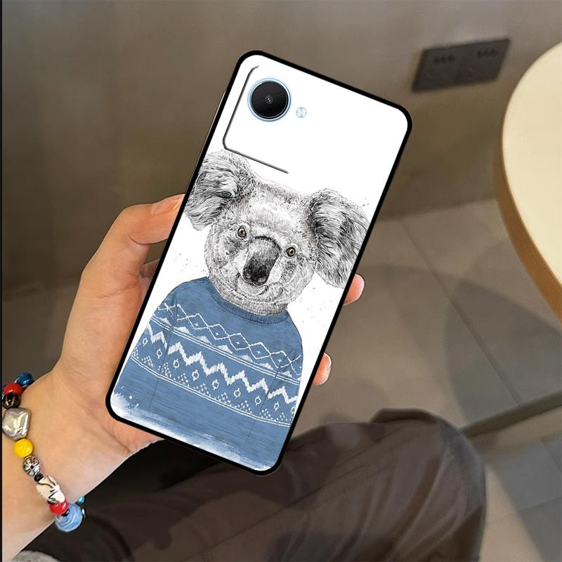 Cute Australia Koala Art Case For Realme C65 C67 C61 C53 C55 C51 C25 C63 C71 C75 GT6 GT7 Pro 11 12 13 14 15 Pro Plus