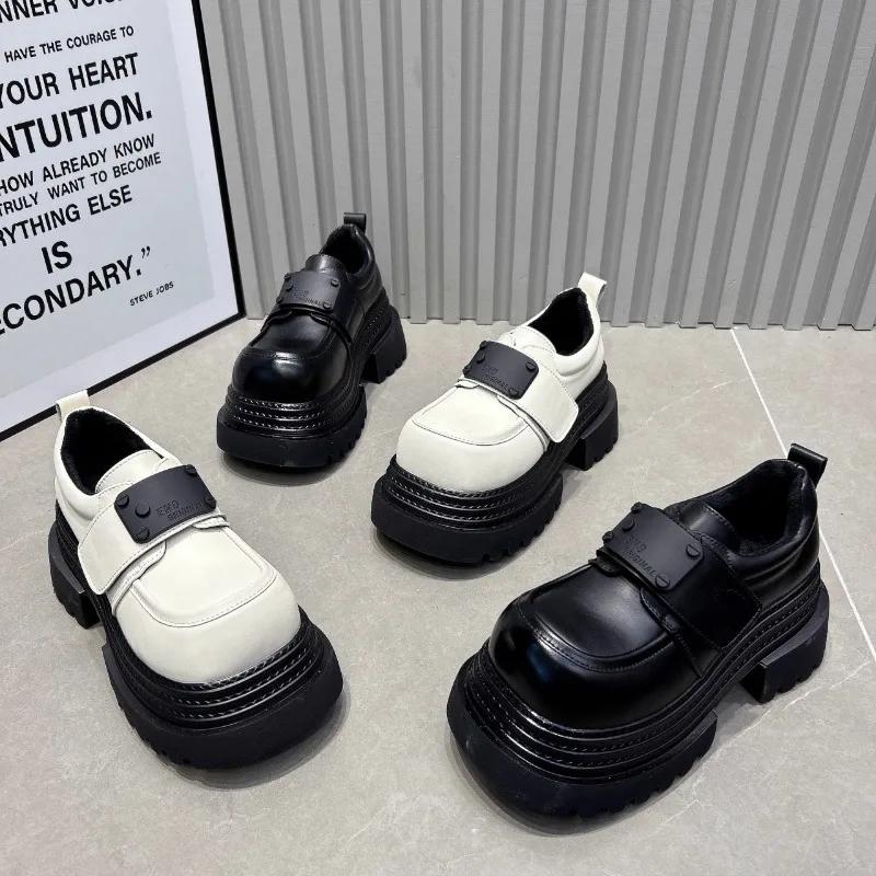 Autumn Thick-soled Women's New Loafers, Fashionable Shallow Slip-on Women's Elegant Shoes, British Style Mary Jane Shoes