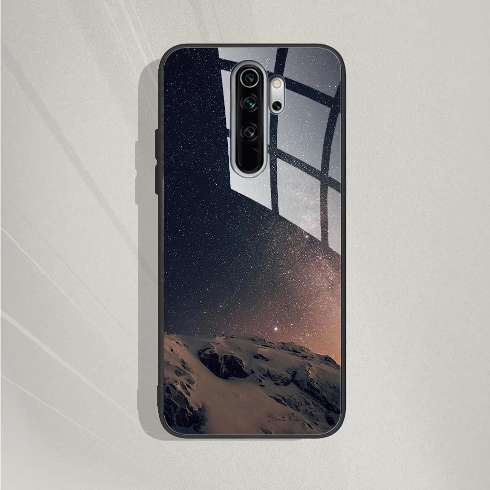 For Xiaomi Redmi Note 8 Pro Case Tempered Glass Pattern Silicone Cover Phone Cases For Redmi Note 8 Note8 Note 8T 8 t Fundas