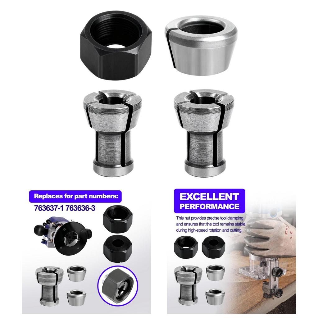 Collet Nut Kit High Performance 763637-1 763636-3 Durability Spare Parts Portable Accessories Direct