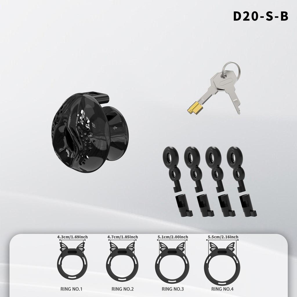 Lightweight Breathable Chastity Devices Set with 4 Penisrings Inverted Sissy Cock Cage SM Adult Sex Toys Chastity Lock