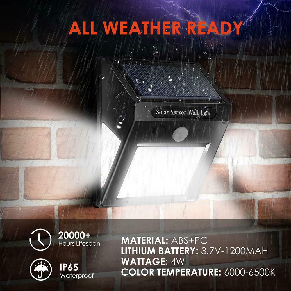 Solar Motion Sensor Wall Lamp with 30/20+5+5 LED for Outdoor Use In Courtyards, Villas, and Streets