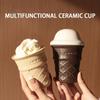 Versatile Ceramic Cup with Lid Perfect for Coffee, Tea, Smoothies More Scratch-Resistant, Reusable, Hand Wash Only, Beverage Holder