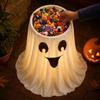 2026 Nuevo Bol de Caramelos de Halloween con Luz LED - Bol de Caramelos Decorativo de Halloween para Puerta, Truco o Trato - Bol de Caramelos Interactivo con Forma y Modo de Luz Intermitente
