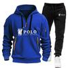 Completo da golf da uomo autunno e inverno + abbigliamento sportivo da esterno elegante e confortevole e set di pantaloni a due pezzi