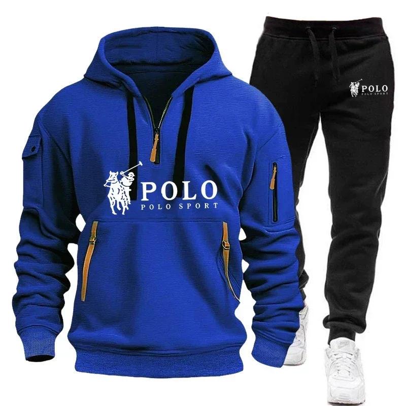 Completo da golf da uomo autunno e inverno + abbigliamento sportivo da esterno elegante e confortevole e set di pantaloni a due pezzi
