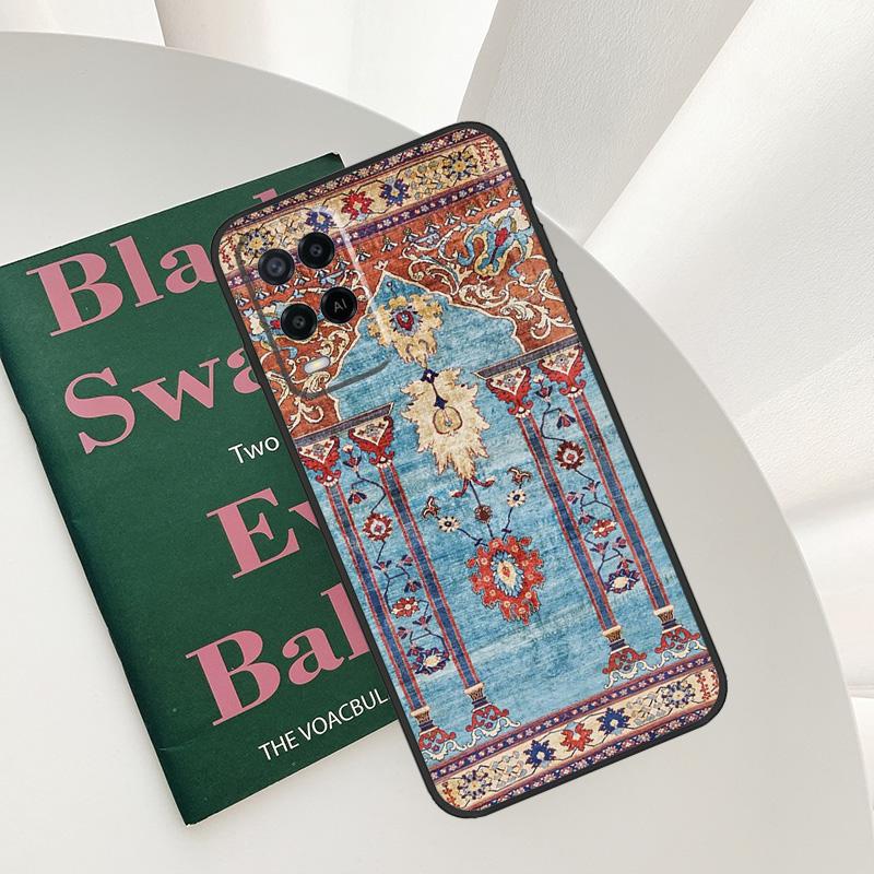 Persian Carpet Floral Pattern Case For Oppo A96 A76 A16 A15 A17 A52 A72 A54S A57S A58 A78 A98 A57 A77 A54 A74 A94 Cover