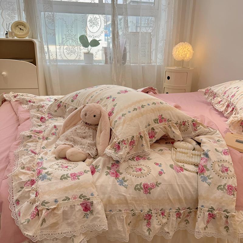 Summer Quilt   2024 New  Cotton Korean Ins Lace Fragmented Series  Air Condition Quilt High Quality Summer Blanket Set