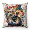 Creative watercolor colored dog design Digital printing short plush pillow covers for car sofa office cushion cover home goods