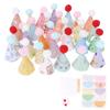 10pc/Set Diy Mini Hat Baking Cake Topper Baking Insert 1:12 Dollhouse Miniature Hat Bear Birthday Cap Hairball Christmas Hat