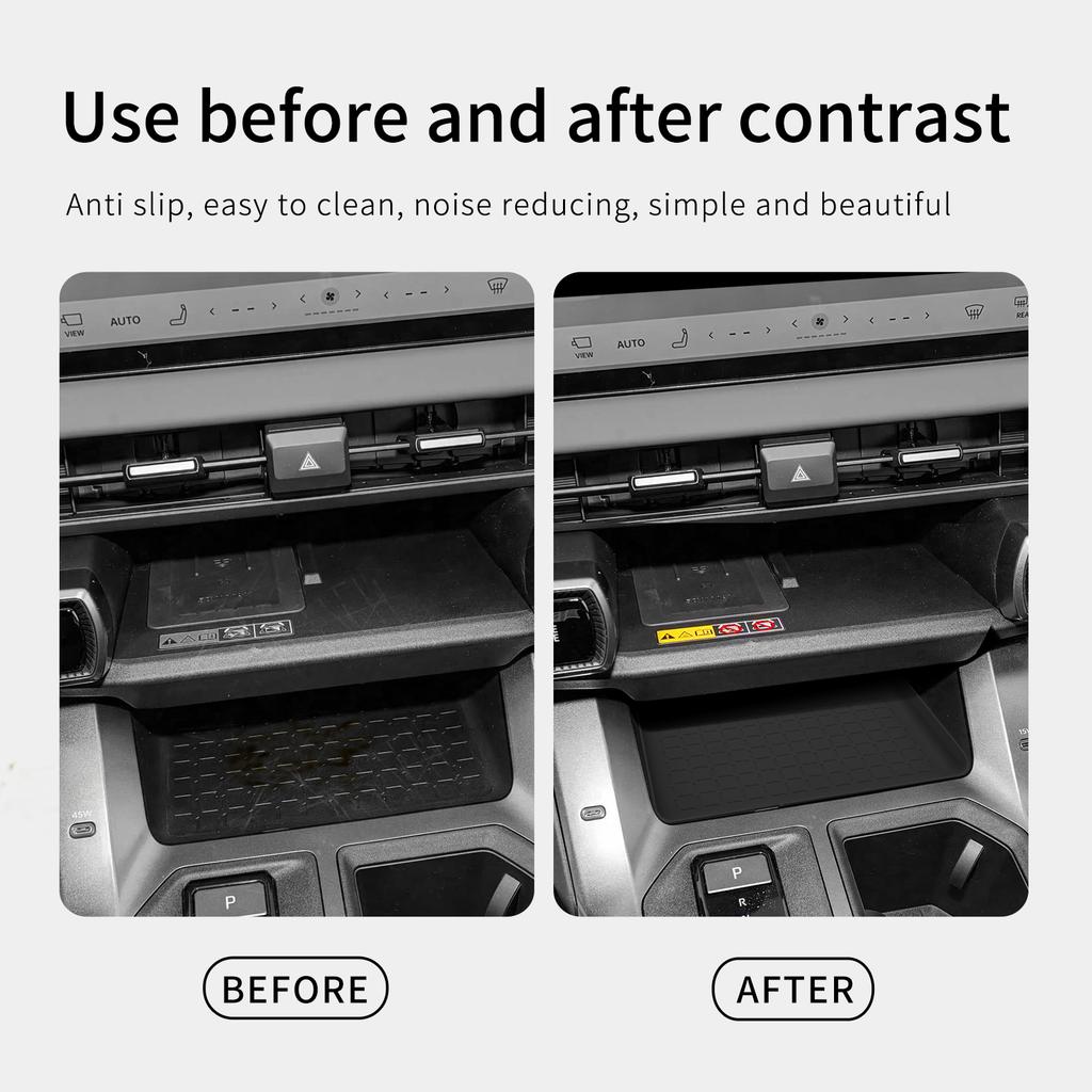 for Toyota RAV4 2026 Center Storage Box Pad Anti slip Mobile Phone Protective Mat silicone Car Interior Accessories Black