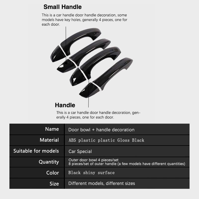 for Volkswagen VW Passat B8 2015~ 2016 Metallic Black Door Handle Cover Trim Car Cap Accessories Styling Stickers Decoration