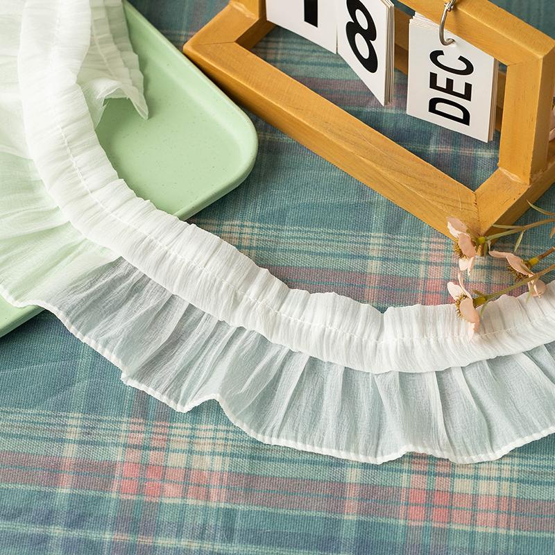 1Meter Lace Fabrics For Sewing Clothing Pleated Ribbons Diy Crafts Supplies Party Dress Needlework Decorative Trimmings white