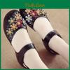 Sandals Johnature Flower Ethnic Style Handmade Genuine Leather Soft Sole Comfortable Womens Shoes