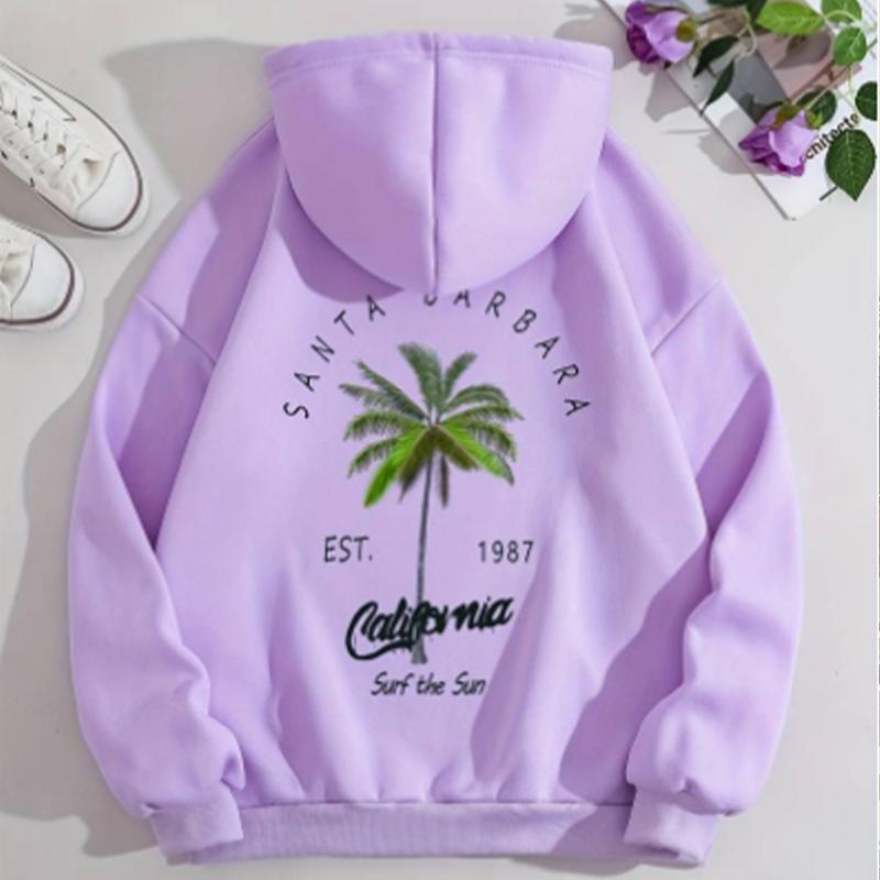 

Женские свободные толстовки с принтом кокосовой пальмы, блузки, толстовки, повседневные свитера с длинным рукавом 8XL фиолетовый
