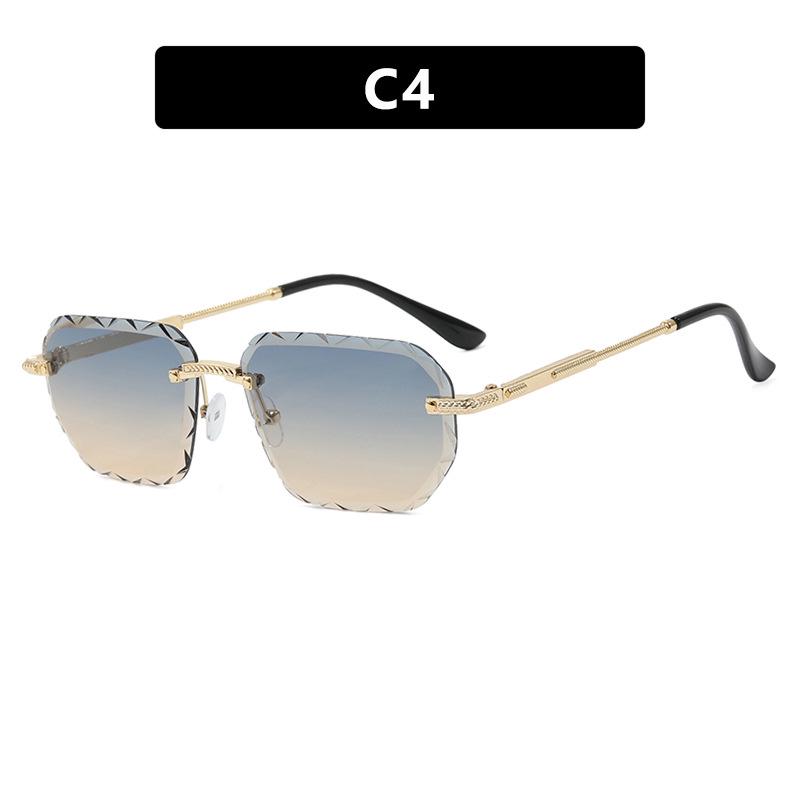 Frameless Square Small Women's Metal Sunglasses - European & American Trendy Street Style