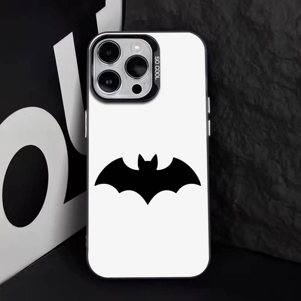 

Bat Spider Pattern Matte Texture Phone Case For iPhone17,16,15,14,13,12,11 Plus,ProMax,XS,Colorful Silver Phone case Funda Cover iPhone17promax