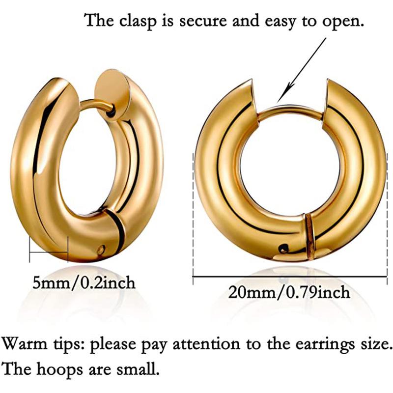 Ohrringe aus Edelstahl mit Spiralen, für Damen, farbbeständig, 18 Karat vergoldet, antiallergisch, runde Ohrringe, Ohrschmuck