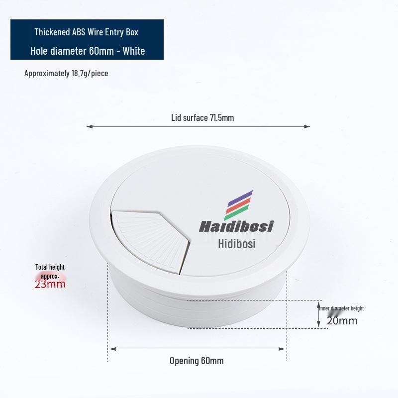 ABS Plastic Round Cable Hole Cover for Desk and Furniture