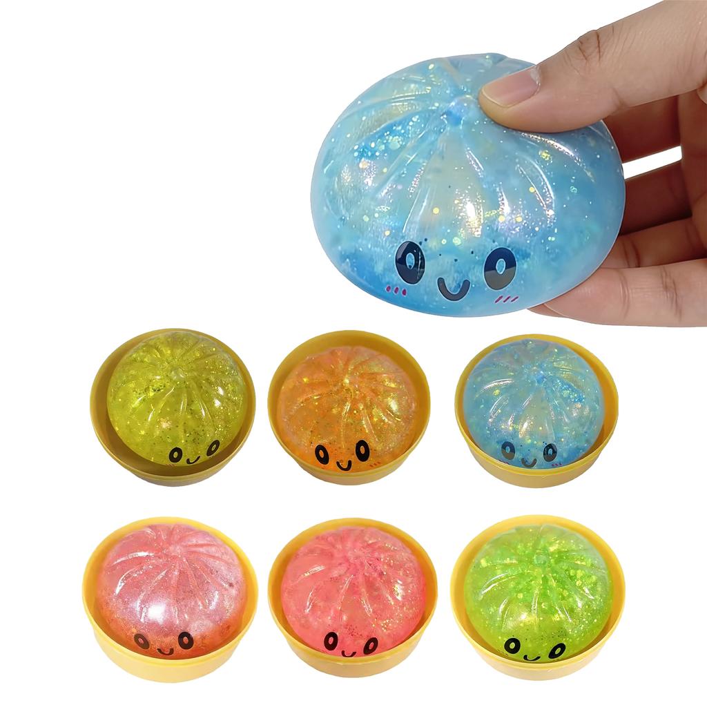Realistic Giant Steamed Bun, A Toy With A Steamer, A Slow- Dough Ball Designed For Stress Relief Glitter Dumpling