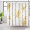 Bohemian Shower Curtain Abstract Art Medieval Tropical Plants Washable Bathtub Shower Curtain with Hook 180x180cm