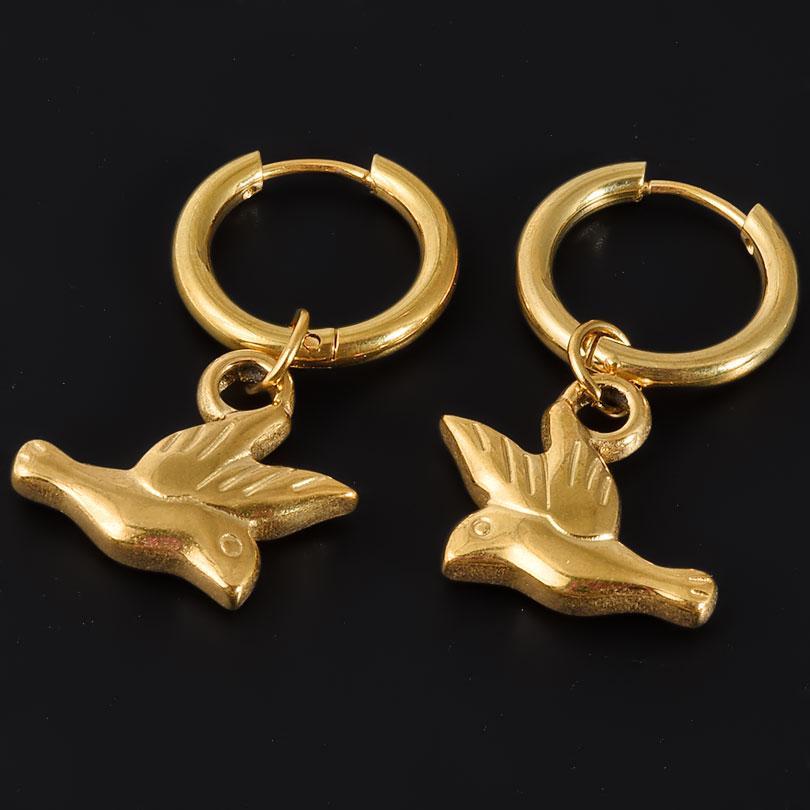 High Quality Metal Flower Birds Star Pendant Earring Stainless Steel Earrings For Women Men Accessories No Fade Ear Jewelry Gift