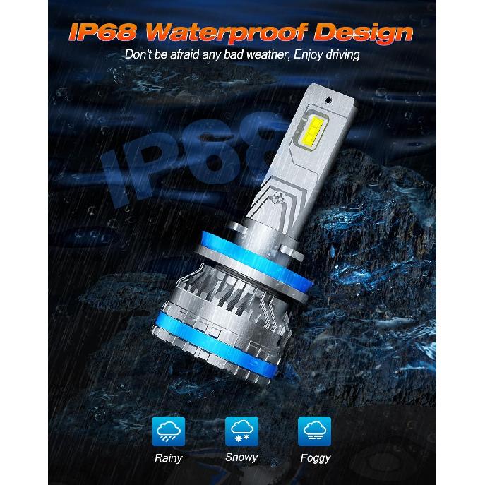 FAHREN H11 Fog Bulbs, Upgraded 120W 40000LM H8/H9 Bright Lighting Bulb, 6500K Cool White IP68 Waterproof,Quick Installation, Pack of 2