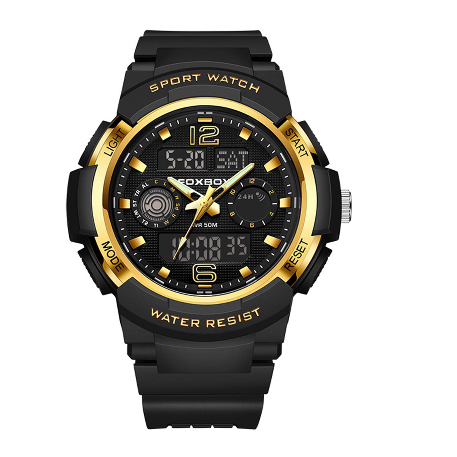 

Мужские водонепроницаемые светящиеся наручные часы-будильник для бега One Size