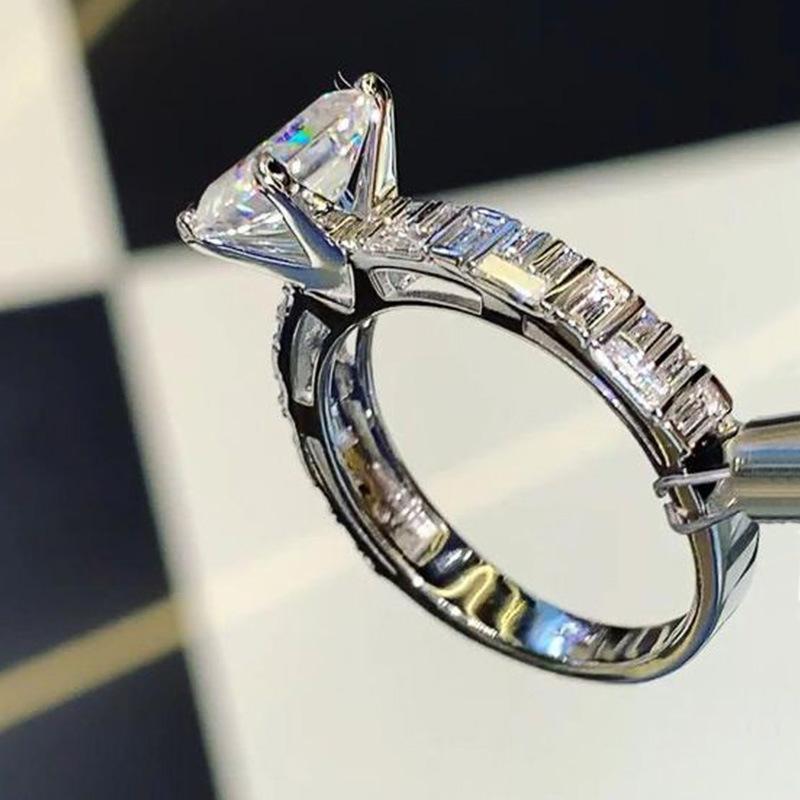 Exquisite and Luxurious European and American Design, Zircon Inlaid Ring, Square Women s Engagement Zircon Wholesale 6