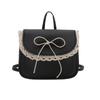 Kawali PU Leather Bag Korean Style Shouder Bag Simple Lace Bow Backpack  Gift