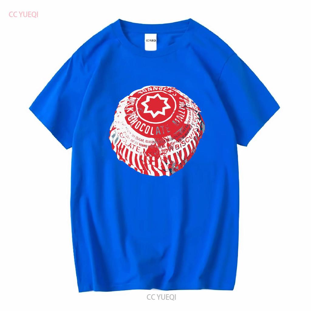 Tunnocks Tea Cake Pop Art Bílé a červené provedení Tričko s dlouhým nebo krátkým rukávem vintage Oprané značkové oblečení Pohodlné