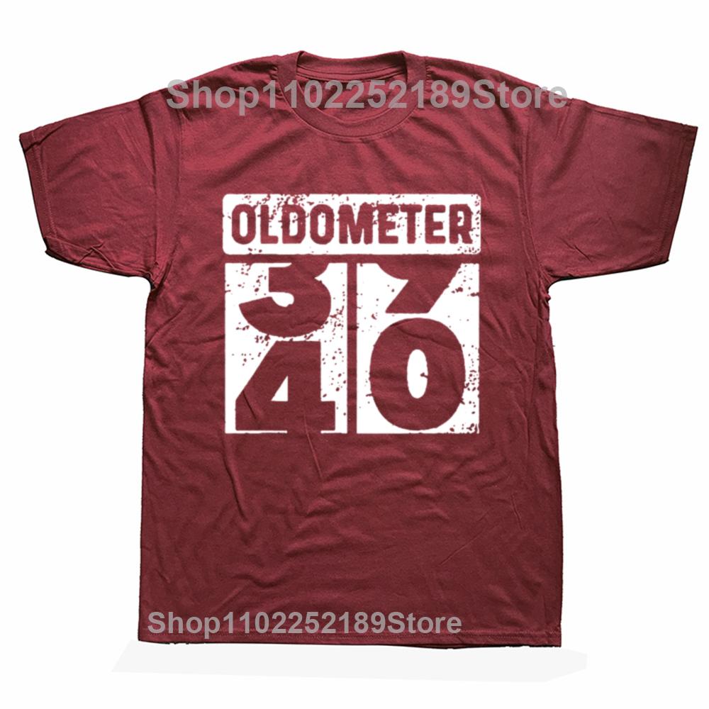 Fashion Oldometer Odo Meter Funny 40th Birthday Gift 40 Yrs Old Joke Unisex Cotton TShirt Vintage Oneck Shortsleeve T Shirt