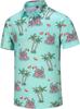 Athletic essential! Short-sleeve Polo with Runner Print, Sporty Casual Wear
