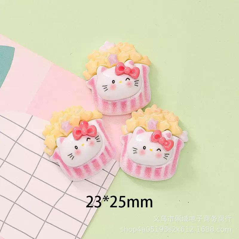 10 Pcs New Kawaii Cartoon Cute Brightnoodles Popcorn Cat Series Flatback Resin Diy Miniatures Scrapbook Decor Craftsa144