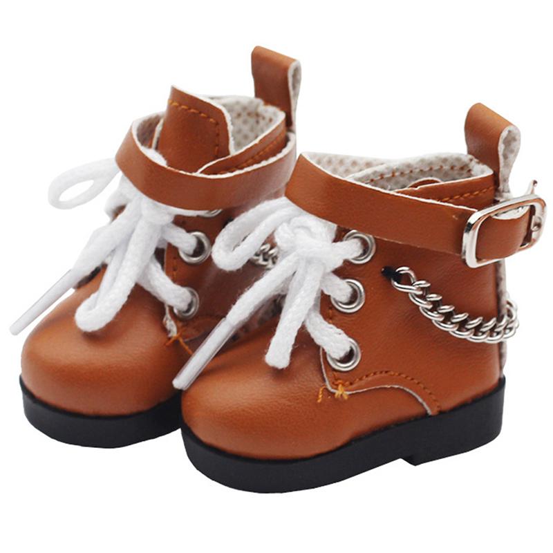 Mini boty pro panenky Řetízkové boty Vysoké PU boty pro americkou panenku Paola Reina & 1/6 BJD Blythe EXO boty pro panenky Dívčí dárek