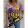 3D butterfly print short sleeved T-shirt loose casual shirt