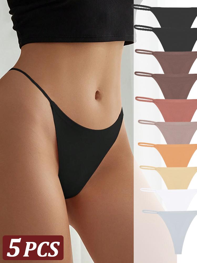 8Stk/Set Nahtloser String Damen Unsichtbare Dünne Träger Niedrige Taille Hohe Dehnbarkeit Flexibilität Slips Sexy Unterwäsche Slips T-Rücken