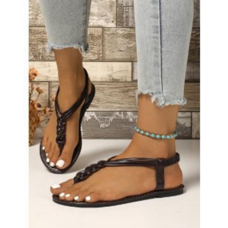 

New new sandals women s flat-bottomed woven women s sandals fashion shoe style 3 43 темно-коричневого