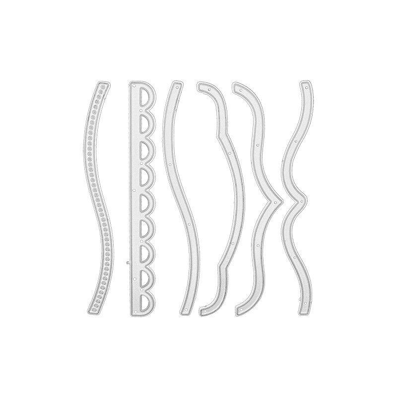Lace Cutting Dies Metal Stencil DIY Scrapbooking Album Paper Card Embossing Decor Craft Art Edge Wave Lines