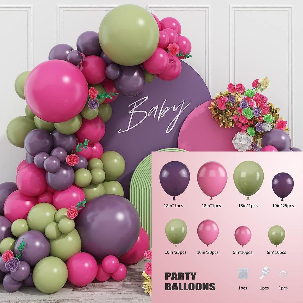 Forest Series Green Balloon Chain Set Children'S Birthday Theme Party Decoration Jungle Arrangement Balloon