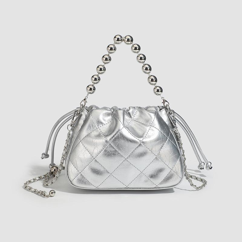 Premium Silver Messenger Bag Fashion Chain Shoulder Cloud Bag Chain Pendant 2025 New Fashion Bag