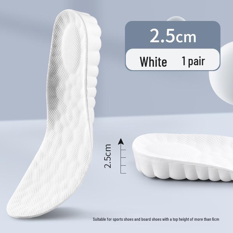 Boost Height Insoles: Sweat-Absorbent, Odor-Resistant Inserts for Men & Women, Perfect for Martin Boots & Sports Shoes