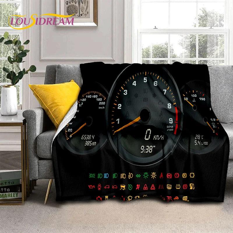 3D Car Dashboard Machine Control Screen Racing Soft Flannel Blanket for Beds Bedroom Sofa,Throw Blanket for Outdoor Leisure Nap