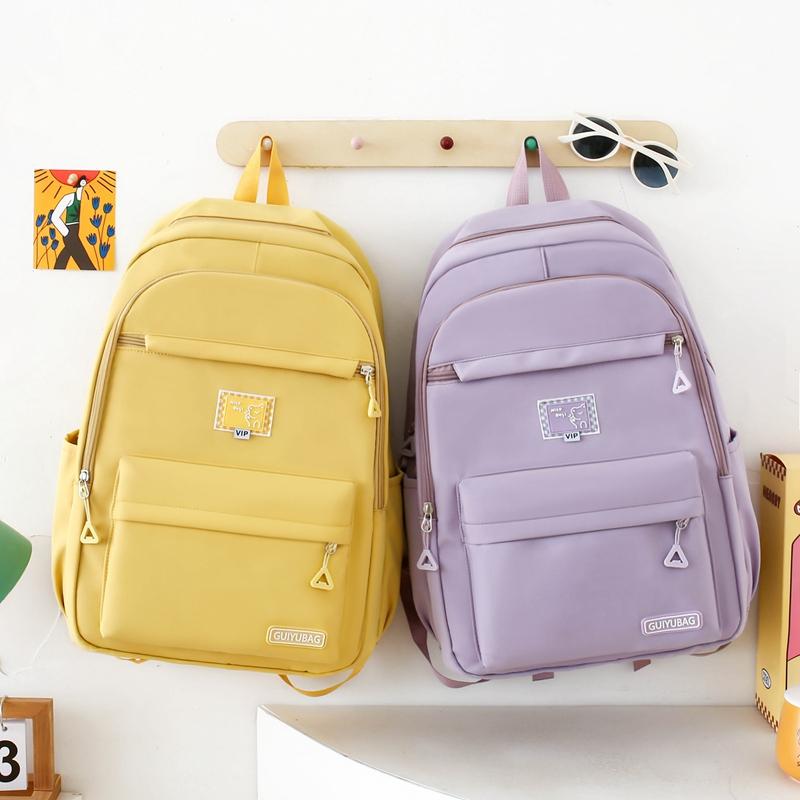 Fire-delt ryggsekksett Dame Campusryggsekk Ensfarget Student Skolesekk