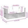 Garden Corner Sofa Set with Cushions 2 Pieces Black Poly Rattan