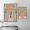 Vintage Watercolor Moroccan Porch Architecture Wall Art Canvas Painting Living Room Home Decor Pictures Posters and Prints